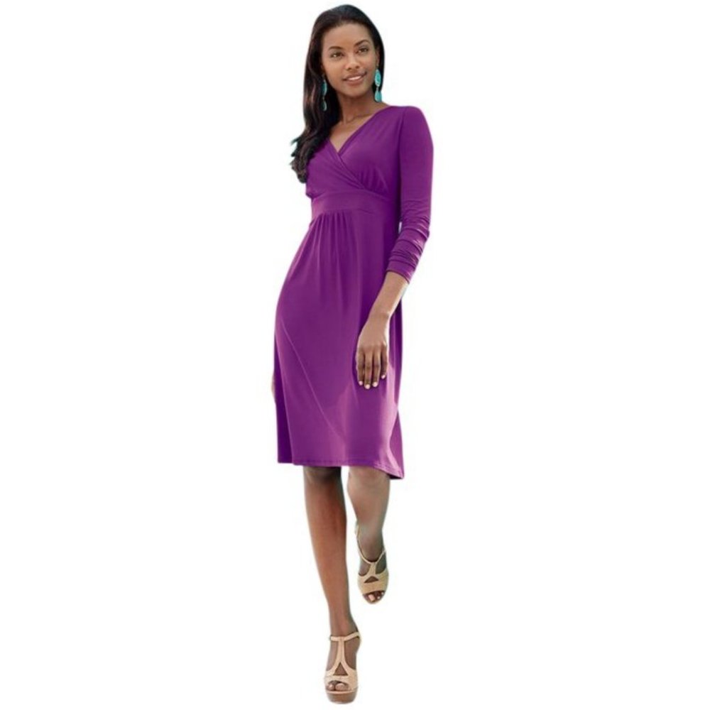 Eileen Fisher Long Sleeve Purple Dress S